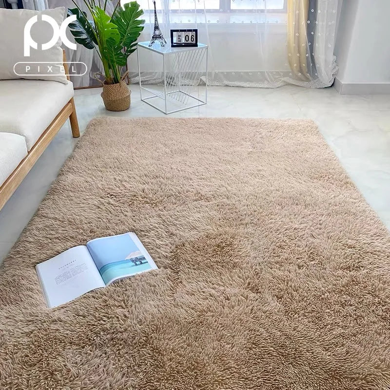 Fluffy Large Carpet Living Room Plush Lounge Rug in The Bedroom Floor Mat Soft Velvet Carpets For Children Kids Decoration  ﻿