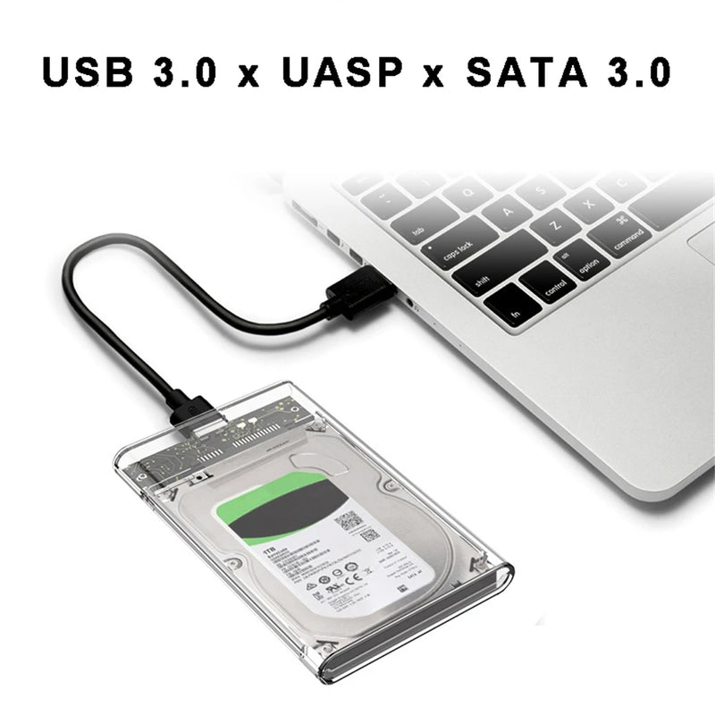 USB 3.0 HDD Enclosure 2.5inch SATA SSD Hard Drive Case with 5Gbps Transfer Speed Mobile External Housing Harddisk Boxs Cable