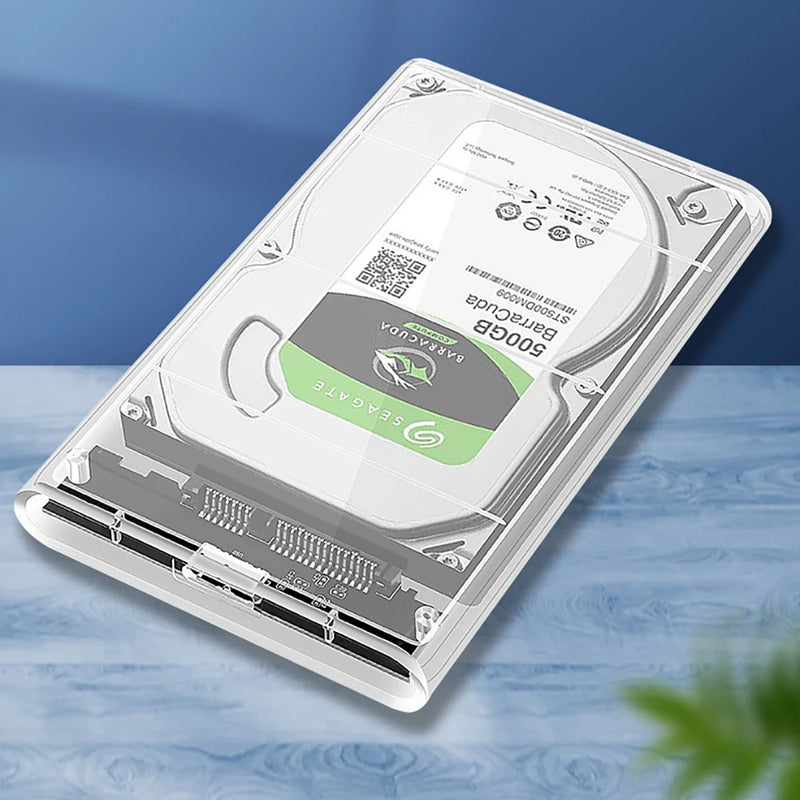 USB 3.0 HDD Enclosure 2.5inch SATA SSD Hard Drive Case with 5Gbps Transfer Speed Mobile External Housing Harddisk Boxs Cable