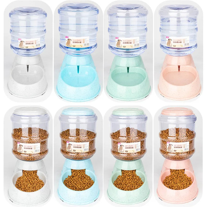 Large Capacity Pet Feeder & Water Dispenser – Bowls for Dogs & Cats