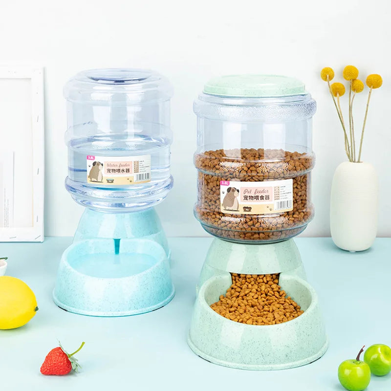 Large Capacity Pet Feeder & Water Dispenser – Bowls for Dogs & Cats