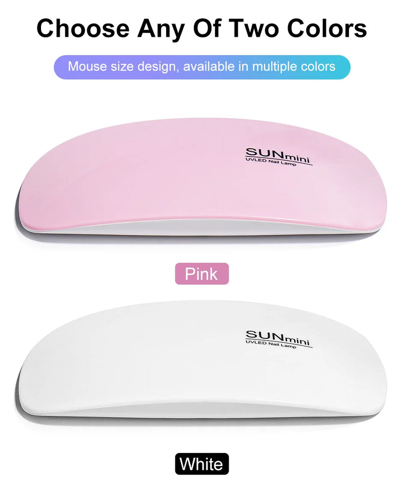 6W Mini Nail Dryer Machine Portable 6 LED UV Manicure Lamp Home Use Nail Lamp For Drying Polish Varnish With USB Cable