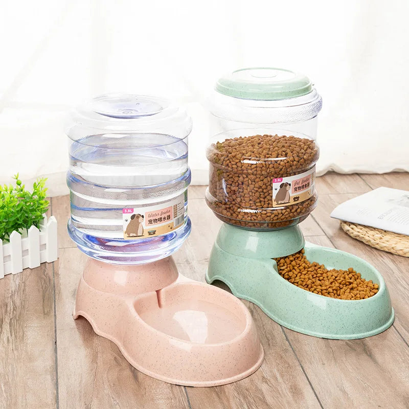 Large Capacity Pet Feeder & Water Dispenser – Bowls for Dogs & Cats
