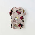 Cartoon Print Tshirt+Shorts Two Piece Set For Kids New Fashion Costume Boys And Girls Donald Duck Full Print Short Sleeve Shorts