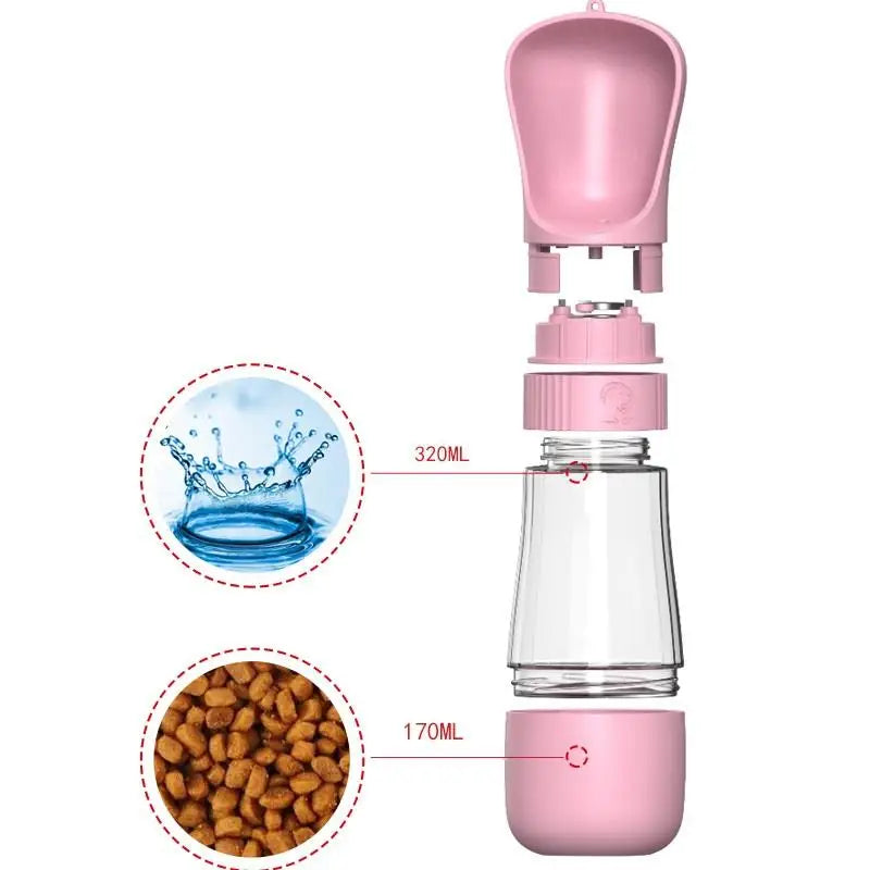 2-in-1 Portable Pet Water Bottle & Food Container